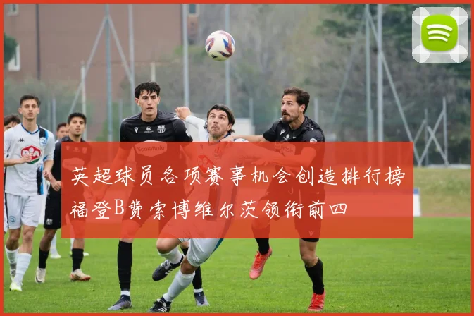 英超球员各项赛事机会创造排行榜福登B费索博维尔茨领衔前四